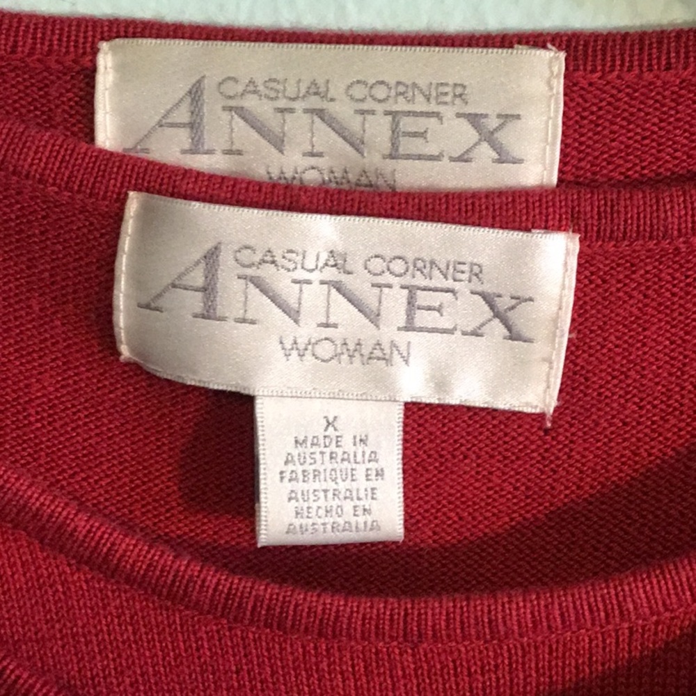 Casual Corner Red Cardigan Twin Sweater Set - Picture 2 of 11